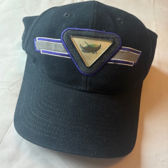 Tampa Bay Devil Rays MLB Vintage 90s Black Hat One-Size - Picture 1 of 5